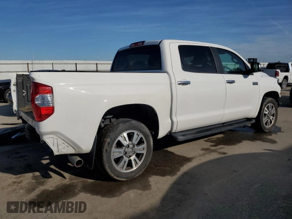 2017 Toyota Tundra Platinum with VIN 5TFAY5F12HX603609, listed as a Copart auction lot 50657005 with 156,251 mi miles and Salvage title. Bid and sale history available at DreamBid. Image 3.