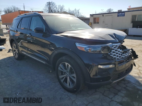 2020 Ford Explorer Platinum with VIN 1FM5K8HCXLGA26156, listed as a Copart auction lot 88987085 with 21,261 mi miles and Salvage Title. Bid and sale history available at carsss.com. Image 4.
