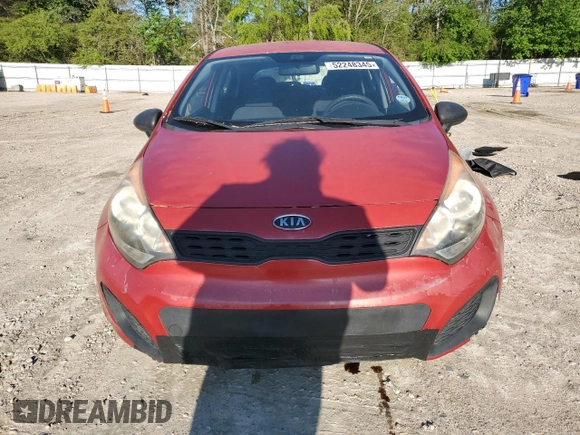 2012 Kia Rio LX with VIN KNADM5A31C6044051, listed as a Copart auction lot 52248345 with 181,306 mi miles and Clean Title. Bid and sale history available at carsss.com. Image 5.