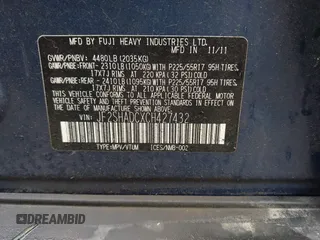 2012 Subaru Forester X Premium with VIN JF2SHADCXCH427432, listed as a IAAI auction lot 42357496 with 165,325 mi miles and . Bid and sale history available at DreamBid. Image 9.