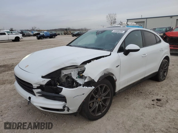 2021 Porsche Cayenne E-Hybrid Hybrid with VIN WP1BE2AY7MDA44052, listed as a Copart auction lot 44595335 with 45,896 mi miles and Salvage title. Bid and sale history available at DreamBid. Image 1.