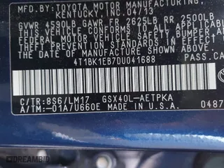 2013 Toyota Avalon XLE with VIN 4T1BK1EB7DU041688, listed as a IAAI auction lot 41869635 with 144,980 mi miles. Bid and sale history available at carsss.com. Image 9.