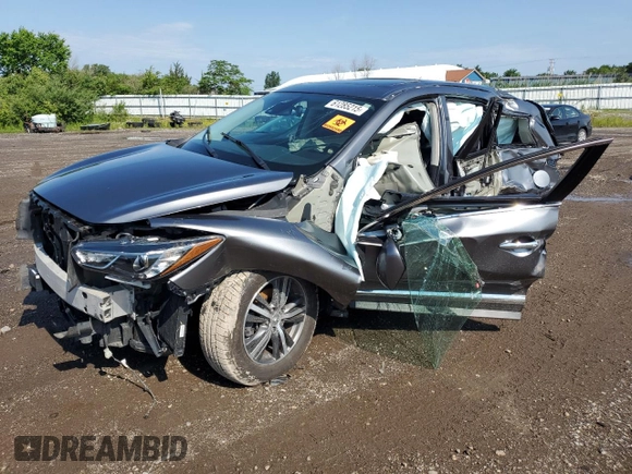 2020 Infiniti QX60 Pure with VIN 5N1DL0MM0LC530618, listed as a Copart auction lot 61285215 with 80,658 mi miles and Salvage title. Bid and sale history available at DreamBid. Image 1.