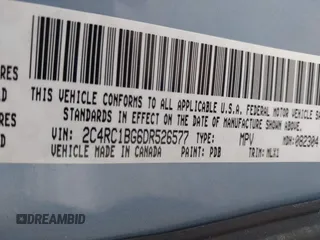 2013 Chrysler Town & Country Touring with VIN 2C4RC1BG6DR526577, listed as a IAAI auction lot 42204456 with 179,696 mi miles and . Bid and sale history available at DreamBid. Image 9.