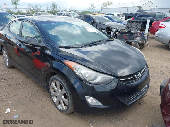 2012 Hyundai Elantra GLS with VIN KMHDH4AE8CU407441, listed as a IAAI auction lot 42125996 with 187,536 mi miles. Bid and sale history available at carsss.com. Image 1.