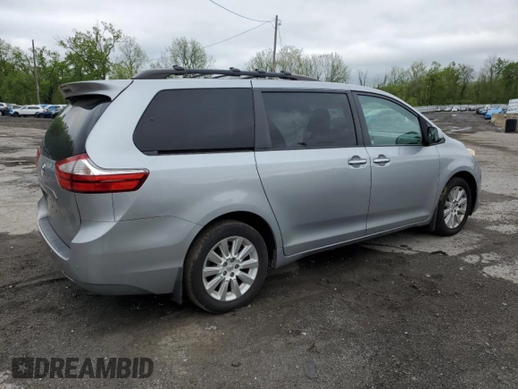2015 Toyota Sienna Limited with VIN 5TDDK3DC5FS118715, listed as a Copart auction lot 55957215 with 133,500 mi miles and Salvage title. Bid and sale history available at DreamBid. Image 3.