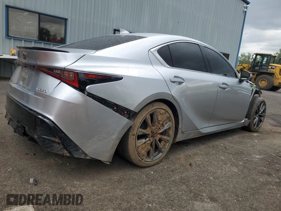 2024 Lexus IS 350 F Sport with VIN JTHGZ1B2XR5073688, listed as a Copart auction lot 56994845 with 9,593 mi miles and Salvage title. Bid and sale history available at DreamBid. Image 3.
