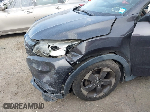 2018 Honda HR-V EX-L with VIN 3CZRU6H7XJM719006, listed as a IAAI auction lot 41333855 with 57,678 mi miles and . Bid and sale history available at carsss.com. Image 17.