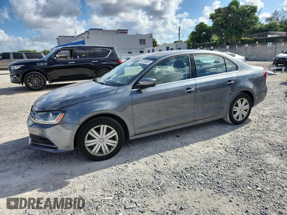 2017 Volkswagen Jetta S with VIN 3VW2B7AJ9HM344306, listed as a Copart auction lot 60256965 with 23,055 mi miles and Salvage title. Bid and sale history available at DreamBid. Image 1.