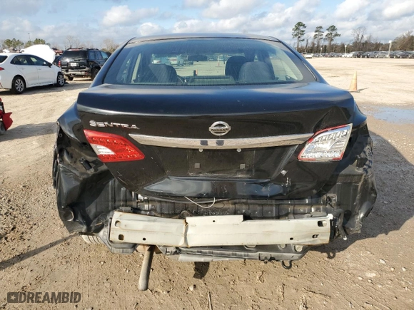 2015 Nissan Sentra S with VIN 3N1AB7AP8FY365322, listed as a Copart auction lot 43971355 with 77,075 mi miles and Salvage Title. Bid and sale history available at carsss.com. Image 6.