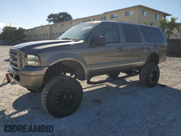 2005 Ford Excursion Limited с VIN 1FMNU43S55EB45717, выставлен на аукционе Copart как лот 47035815 с пробегом 140 723 миль миль и Списание • Salvage title. История ставок и продаж доступна на DreamBid. Изображение 1.