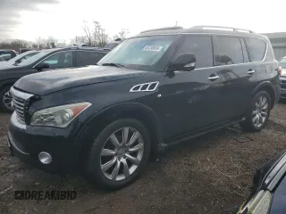 2011 Infiniti QX56 8-passenger with VIN JN8AZ2NC5B9301925, listed as a Copart auction lot 84730834 with 211,956 mi miles and Salvage Title. Bid and sale history available at carsss.com. Image 1.