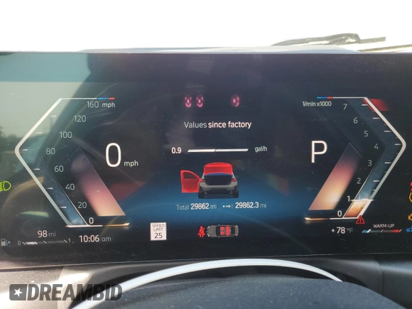 2023 BMW 3 Series 330i with VIN 3MW69FF05P8D33852, listed as a Copart auction lot 52694485 with 29,862 mi miles and Salvage title. Bid and sale history available at DreamBid. Image 9.