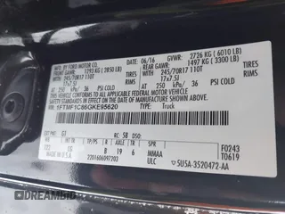 2016 Ford F-150 XL with VIN 1FTMF1C86GKE95620, listed as a IAAI auction lot 41618387 with 63,470 mi miles. Bid and sale history available at carsss.com. Image 9.