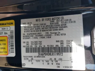 2020 Ford Fusion SE with VIN 3FA6P0HD8LR119972, listed as a IAAI auction lot 41991526 with 61,942 mi miles and . Bid and sale history available at DreamBid. Image 9.