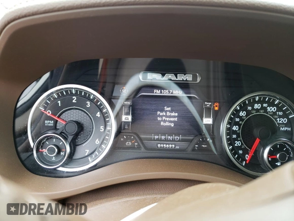 2023 Ram 2500 Laramie with VIN 3C6UR5FJ1PG591070, listed as a Copart auction lot 47958825 with 15,623 mi miles and Salvage title. Bid and sale history available at DreamBid. Image 9.