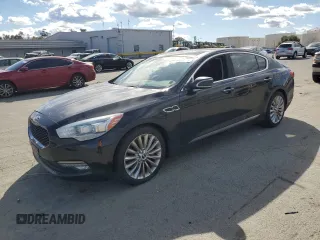 2015 Kia K900 Luxury with VIN KNALW4D47F6022807, listed as a Copart auction lot 47350225 with 84,669 mi miles and Salvage Title. Bid and sale history available at carsss.com. Image 1.