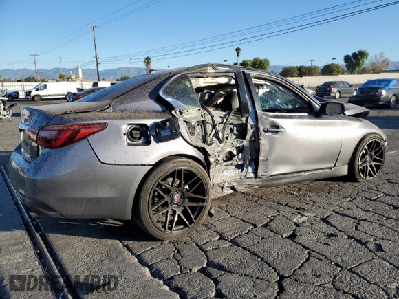 2018 Infiniti Q50 Luxe with VIN JN1EV7AP3JM592129, listed as a Copart auction lot 88797155 with 117,448 mi miles and Salvage title. Bid and sale history available at DreamBid. Image 3.