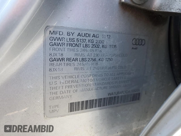 2013 Audi allroad Premium Plus with VIN WA1UFAFLXDA159206, listed as a Copart auction lot 88441105 with 111,168 mi miles and Clean Title. Bid and sale history available at carsss.com. Image 13.