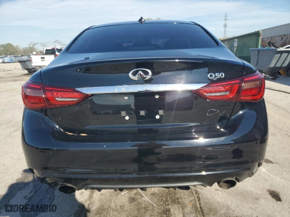 2018 Infiniti Q50 2.0t LUXE with VIN JN1CV7AP7JM240551, listed as a Copart auction lot 46914275 with NaN miles and Salvage Title. Bid and sale history available at carsss.com. Image 6.
