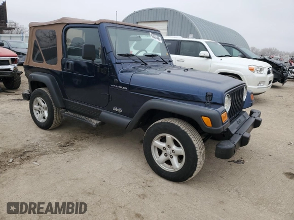 2001 Jeep Wrangler Sport with VIN 1J4FA49S91P341578, listed as a Copart auction lot 43831495 with 139,734 mi miles and Salvage Title. Bid and sale history available at carsss.com. Image 4.