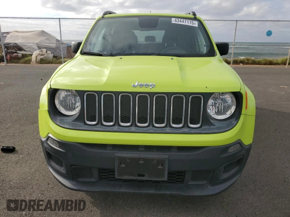 2018 Jeep Renegade Sport with VIN ZACCJAAB0JPG92224, listed as a Copart auction lot 43447115 with 46,089 mi miles and Salvage Title. Bid and sale history available at DreamBid. Image 5.