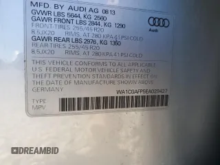2014 Audi SQ5 Premium Plus with VIN WA1CGAFP5EA029427, listed as a Copart auction lot 84410994 with 116,149 mi miles and Clean Title. Bid and sale history available at carsss.com. Image 13.