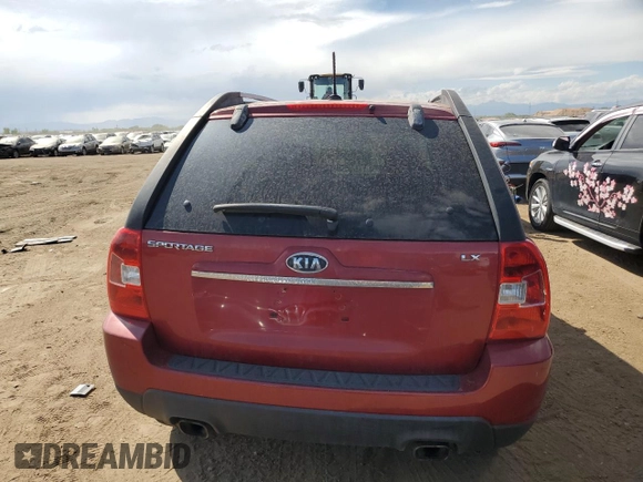 2009 Kia Sportage LX with VIN KNDJF724697602658, listed as a Copart auction lot 69977504 with 152,328 mi miles and Salvage Title. Bid and sale history available at carsss.com. Image 6.