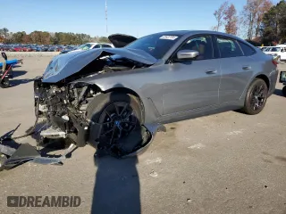 2023 BMW i4 eDrive35 with VIN WBY43AW05PFP80542, listed as a Copart auction lot 83422704 with 21,794 mi miles and Salvage Title. Bid and sale history available at carsss.com. Image 1.