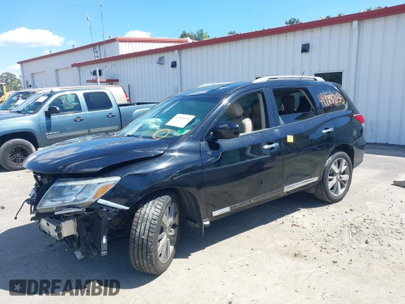 2014 Nissan Pathfinder Platinum with VIN 5N1AR2MM2EC654678, listed as a IAAI auction lot 41983035 with 140,989 mi miles and . Bid and sale history available at DreamBid. Image 2.