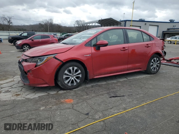 2021 Toyota Corolla Hybrid LE with VIN JTDEAMDE9MJ003897, listed as a Copart auction lot 47861925 with 64,693 mi miles and Salvage Title. Bid and sale history available at carsss.com. Image 1.