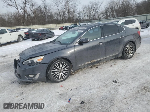 2014 Kia Cadenza Premium with VIN KNALN4D74E5128214, listed as a Copart auction lot 87692675 with 159,014 mi miles and Salvage Title. Bid and sale history available at carsss.com. Image 1.