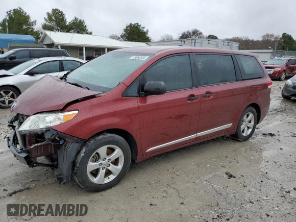 2013 Toyota Sienna L with VIN 5TDZK3DC0DS395209, listed as a Copart auction lot 43068555 with 88,628 mi miles and Clean Title. Bid and sale history available at carsss.com. Image 1.
