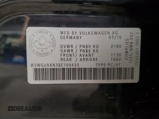 2011 Volkswagen CC with VIN WVWGU9AN3BE709433, listed as a Copart auction lot 42251025 with 155,602 mi miles and Salvage Title. Bid and sale history available at DreamBid. Image 12.