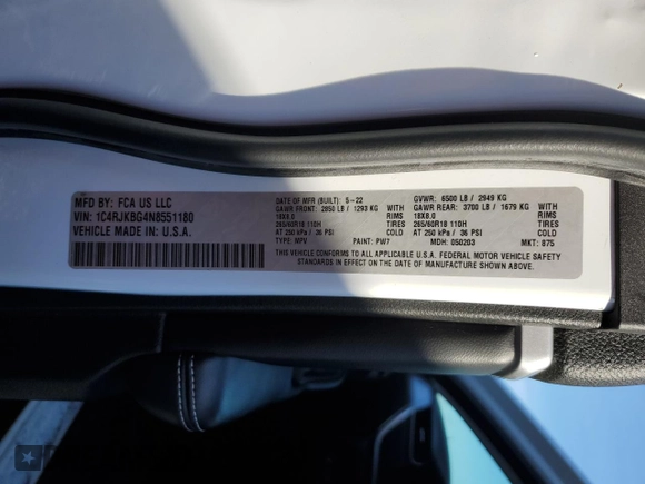 2022 Jeep Grand Cherokee Limited z VIN 1C4RJKBG4N8551180, wystawiony jako Copart lot #89021175 z przebiegiem 16 799 mil mil oraz Szkoda całkowita • Salvage title. Historia ofert i sprzedaży dostępna na DreamBid. Obrazek 15.