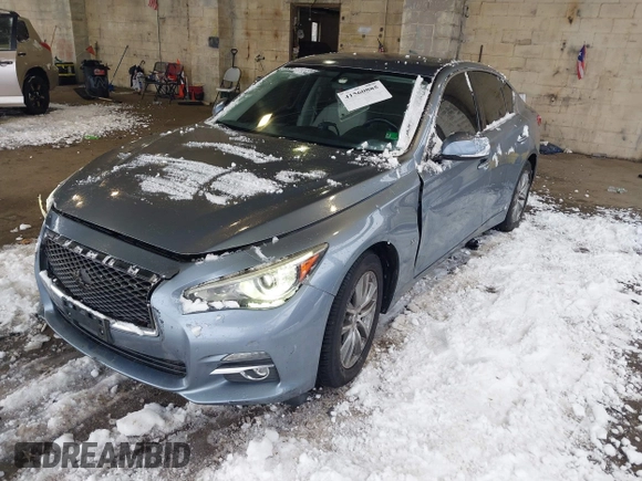 2015 Infiniti Q50 Premium with VIN JN1BV7AR4FM399046, listed as a IAAI auction lot 41560885 with 143,488 mi miles and . Bid and sale history available at DreamBid. Image 2.