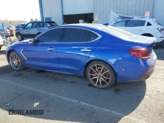 2019 Genesis G70 Advanced with VIN KMTG34LE2KU017061, listed as a Copart auction lot 46346405 with 95,592 mi miles and Salvage title. Bid and sale history available at DreamBid. Image 2.