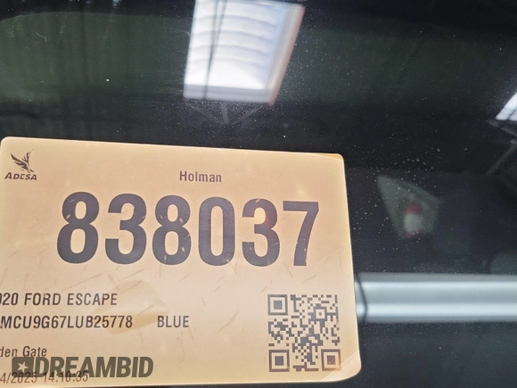 2020 Ford Escape SE with VIN 1FMCU9G67LUB25778, listed as a IAAI auction lot 42550089 with 84,502 mi miles and . Bid and sale history available at DreamBid. Image 14.