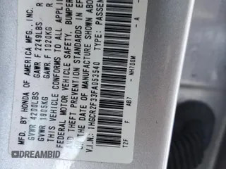 2015 Honda Accord Sedan LX with VIN 1HGCR2F33FA053540, listed as a Copart auction lot 85007474 with 108,413 mi miles and Salvage Title. Bid and sale history available at carsss.com. Image 12.