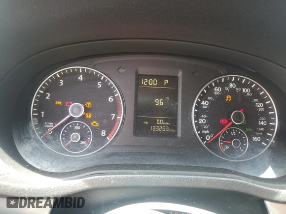 2014 Volkswagen Passat Wolfsburg Edition with VIN 1VWAT7A33EC066817, listed as a Copart auction lot 60502745 with 183,263 mi miles and Salvage title. Bid and sale history available at DreamBid. Image 9.
