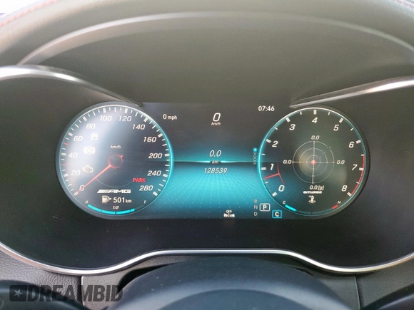 2019 Mercedes-Benz C 43 AMG with VIN 55SWF6EB7KU292836, listed as a Copart auction lot 62105695 with 128,539 mi miles and Clean title. Bid and sale history available at DreamBid. Image 9.