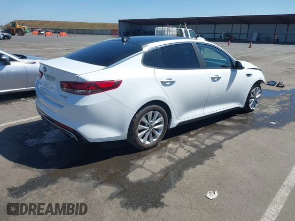2016 Kia Optima SX Turbo with VIN 5XXGW4L26GG019985, listed as a IAAI auction lot 42174560 with 167,607 mi miles and . Bid and sale history available at DreamBid. Image 4.