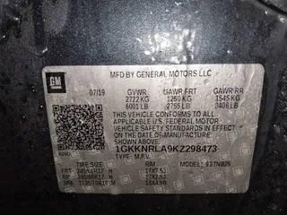 2019 GMC Acadia SLE z VIN 1GKKNRLA9KZ298473, wystawiony jako IAAI lot #41397494 z przebiegiem 107 781 mil mil oraz . Historia ofert i sprzedaży dostępna na DreamBid. Obrazek 9.