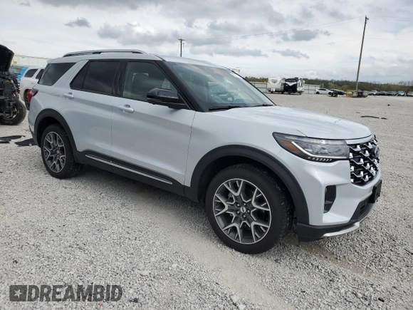 2025 Ford Explorer Platinum with VIN 1FMWK8HC6SGB57457, listed as a Copart auction lot 53721195 with 4,956 mi miles and Salvage title. Bid and sale history available at DreamBid. Image 4.