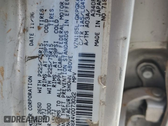 1997 Toyota 4Runner SR5 z VIN JT3HN86R4V0073022, wystawiony jako Copart lot #57112245 z przebiegiem 220 732 mil mil oraz Szkoda całkowita • Salvage title. Historia ofert i sprzedaży dostępna na DreamBid. Obrazek 13.