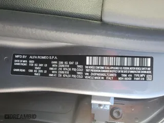 2020 Alfa Romeo Stelvio Sport with VIN ZASPAKANXL7C98870, listed as a Copart auction lot 88543385 with 61,698 mi miles and Salvage Title. Bid and sale history available at carsss.com. Image 14.