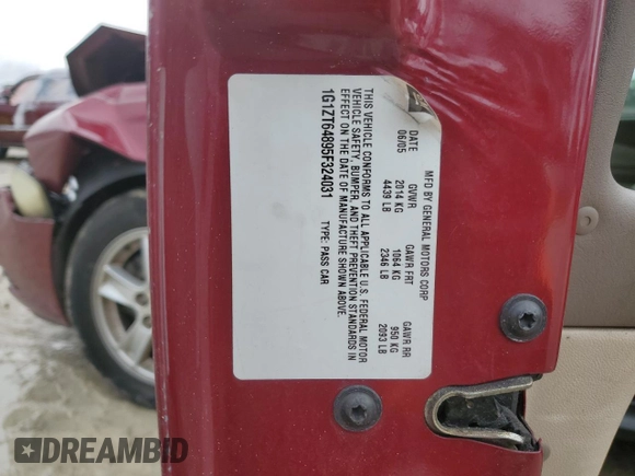 2005 Chevrolet Malibu Maxx LS with VIN 1G1ZT64895F324031, listed as a Copart auction lot 84500914 with 129,987 mi miles and Salvage Title. Bid and sale history available at carsss.com. Image 13.