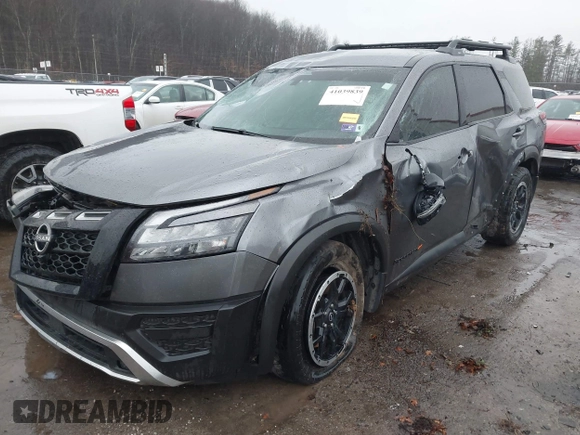 2023 Nissan Pathfinder Rock Creek with VIN 5N1DR3BD8PC275189, listed as a IAAI auction lot 41039839 with 50,058 mi miles and . Bid and sale history available at DreamBid. Image 2.