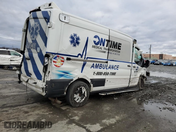 2019 Ford Transit with VIN 1FDYR2CM8KKB86523, listed as a Copart auction lot 80925903 with Not Provided miles and Salvage Title. Bid and sale history available at DreamBid. Image 3.