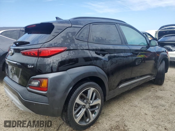2021 Hyundai Kona Ultimate with VIN KM8K53A56MU668059, listed as a Copart auction lot 74790014 with 17,252 mi miles and Non Repairable. Bid and sale history available at carsss.com. Image 3.
